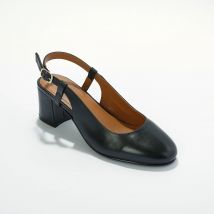 Escarpins slingback en cuir certifié LWG - Noir - Taille 36 - Blancheporte