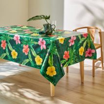 Nappe toile cirée imprimé hibiscus - Blancheporte