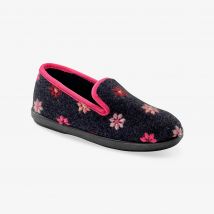Charentaises - brodées fleurs - Gris - Taille 37 - Blancheporte