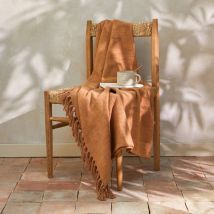 Plaid uni coton texturé - Blancheporte
