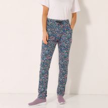 Pantalon maille fluide imprimé - Noir - Taille 52 - Jersey - Blancheporte