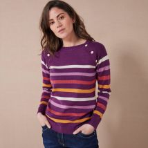 Pull marinière manches longues rayé - T46/48 - Violet - Outdoor Collection - Blancheporte
