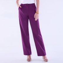 Pantalon droit large, uni - Taille 48 - Violet - Blancheporte