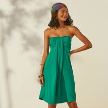 Robe bustier unie bretelles amovibles - Taille 52 - Vert - Blancheporte