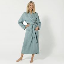Peignoir uni en triple gaze de coton - Vert - Taille 38/40 - Coton/gaze De Coton - Colombine - Blancheporte