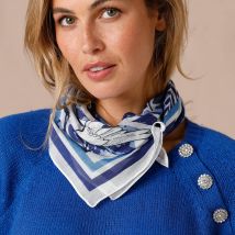 Foulard imprimé hirondelles, voile de coton - Blancheporte