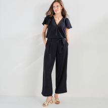 Combinaison pantalon crêpe fluide - Taille 50 - Noir - Blancheporte