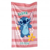 Drap de bain enfant Stitch éponge et velours coton - 320g/m² - Rose - Coton/velours - Lilo Et Stitch - Blancheporte