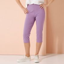Pantalon capri taille haute - Taille 38 - Violet - Blancheporte
