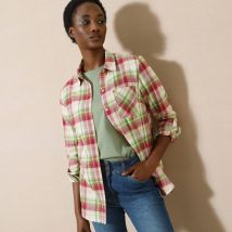 Chemise flanelle à carreaux - Violet - Taille 54 - Coton/flanelle - Blancheporte