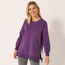 Sweat en molleton, longueur tunique - Taille 52 - Violet - Blancheporte