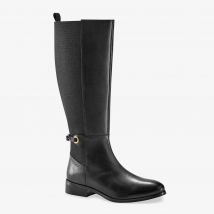 Bottes cavalières en cuir, spécial larges mollets - Noir - Taille 36 - Blancheporte