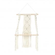 Étagère murale macramé et bois - Blancheporte