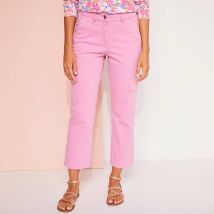 Pantalon 7/8ème cargo, twill stretch - Taille 42 - Rose - Blancheporte