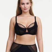 Soutien-gorge enveloppant en maille et dentelle "Play"- avec armatures - Noir - 85F - Chantelle - Blancheporte