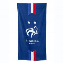 Drap de bain "FFF 2 étoiles " - Bleu - Coton/velours - Fff - Blancheporte
