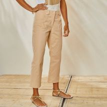 Pantacourt droit stretch - Taille 54 - Beige - Blancheporte