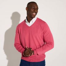 Pull uni col V - Taille M - Rose - Blancheporte