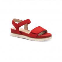 Sandales compensées brides scratchées - Rouge - Taille 38 - Tamaris - Blancheporte