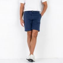 Bermuda chino uni toile sergé stretch morphologie classique - Taille 46 - Bleu - Blancheporte