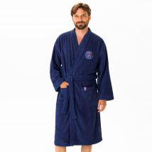 Peignoir de bain adulte PSG col kimono, éponge bouclette - Bleu - Taille 34/36 - Coton - Psg - Blancheporte