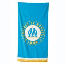 Drap de bain "OM" - Bleu - Coton/velours - Om - Blancheporte