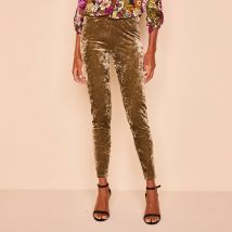 Legging maille velours - Taille 42/44 - Kaki - Blancheporte