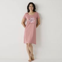 Chemise de nuit courte manches courtes - Rose - Taille 54 - Coton/jersey - Blancheporte