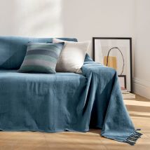 Plaid ou jeté uni coton tissage artisanal - Blancheporte