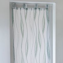 Vitrage voile imprimé vagues finition pattes - Blancheporte
