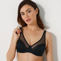 Soutien-gorge forme minimiseur en microfibre et tulle Paia, avec armatures - Noir - 110E - Confidence Lingerie - Blancheporte