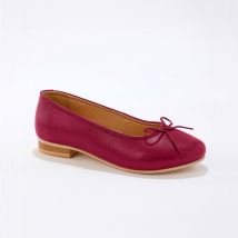 Ballerines plates confort en cuir - Rouge - Taille 37 - Blancheporte