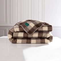 Couverture pure laine fabrication française 400 g/m² - Marron - Laine - Ourson - Blancheporte