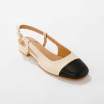 Escarpins bicolores forme slingback - Beige - Taille 37 - Blancheporte