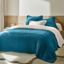 Couvre-lit réversible microfibre matelassée/sherpa - Blancheporte