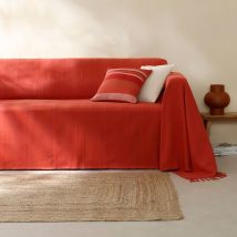 Plaid ou jeté uni coton tissage artisanal - Blancheporte
