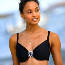 Haut de maillot de bain avec armatures drapé uni - Noir - 95E - Blancheporte