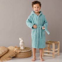 Peignoir enfant éponge bouclette à capuche - Vert - Coton - Colombine Des Petits - Blancheporte