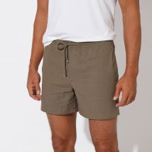 Short toile ceinture élastiquée - Taille 4xl - Kaki - Blancheporte
