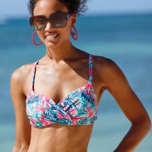 Haut de maillot de bain avec armatures drapé Bawa - forme corbeille - Taille 110 - Turquoise - Blancheporte