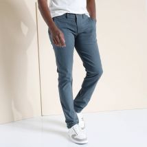 Pantalon chino toile sergé - Taille 46 - Bleu - Blancheporte