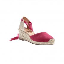 Sandales compensées corde avec liens à nouer - Rose - Taille 36 - Blancheporte