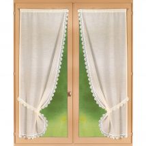 Rideau macramé finition passe-tringle embrasse assortie - la paire - Blancheporte