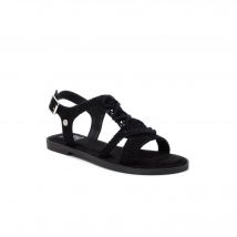 Sandales plates macramé - Noir - Taille 37 - Blancheporte