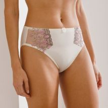 Culotte microfibre tulle brodé Caminata - T58/60 - Écru - Confidence Lingerie - Blancheporte