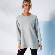 Sweat en molleton, longueur tunique - Taille 38/40 - Gris - Blancheporte