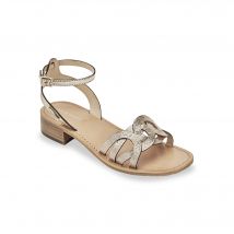 Sandales à talons en cuir Hireen - Or - Taille 36 - Blancheporte