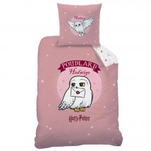 Parure de lit Hedwige Harry Potter - coton - Rose - Coton - Harry Potter - Blancheporte