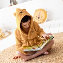 Peignoir de bain enfant à capuche personnalisable ours microfibre - Blancheporte