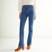 Jean bootcut taille haute - grande stature - Taille 50 - Bleu - Blancheporte